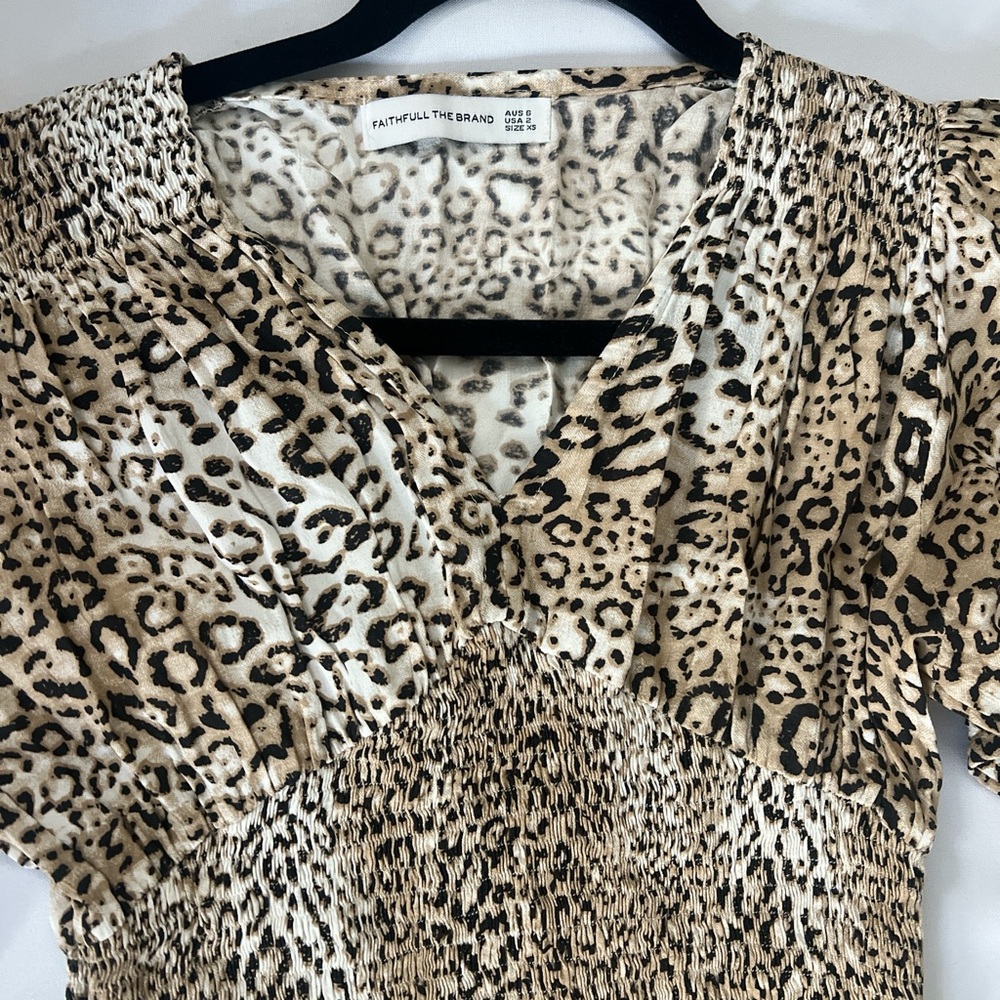 Leopard Print Dress with Ruffle Hem - Picture 3 of 8